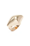 Open Edit Geometric Domed Signet Ring In Gold