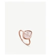 Monica Vinader Siren Quartz-gemstone 18ct Rose-gold And Silver Small Ring In Rose Gold/rose Quartz
