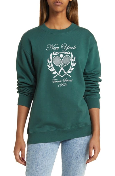 Golden Hour New York Fleece Cotton Blend Sweatshirt In Green