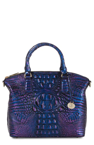 Brahmin Duxbury Croc Embossed Leather Satchel In Neptune