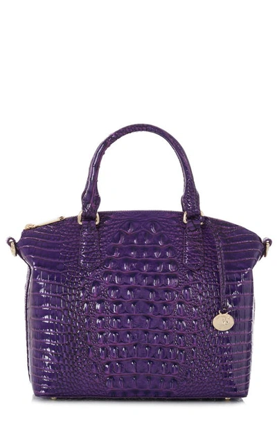 Brahmin Duxbury Croc Embossed Leather Satchel In Royal Purple