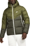 Nike Sportswear Storm-fit Windrunner Water Resistant Hooded Down Jacket In Green