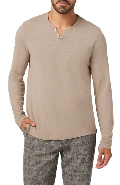 Joe's Wintz Hemp & Cotton Henley Top In Roasted Cashew