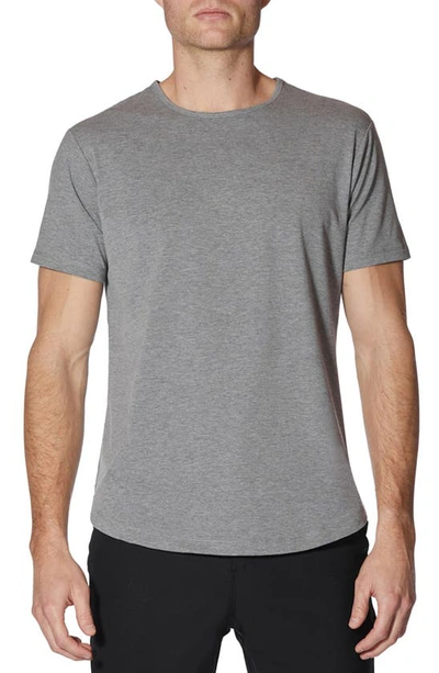 Cuts Ao Curve Hem Cotton Blend T-shirt In Grey