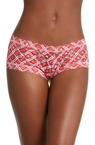 Hanky Panky Print Lace Boyshorts In Winter Wonderland