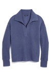 Vineyard Vines Cashmere Rib Polo Sweater In Blue Moon