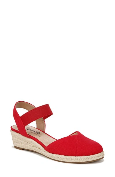 Lifestride Kimmie Ankle Strap Espadrille In Fire Red