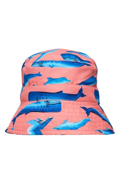 Snapper Rock Babies'  Kids' Whale Tail Bucket Hat In Peach