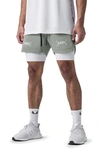 Asrv Tetra-lite™ 5-inch 2-in-1 Lined Shorts In Sage Bracket/white