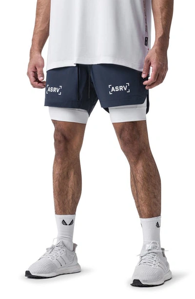 Asrv Tetra-lite™ 5-inch 2-in-1 Lined Shorts In Navy Bracket/white