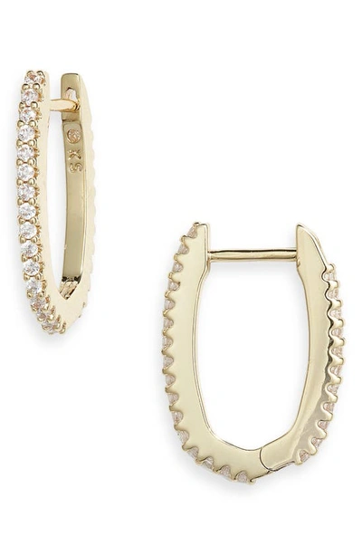 Kendra Scott Murphy Pave Huggie Hoop Earrings In 14k Gold Plated