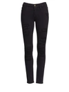 Frame Le Color Mid-rise Skinny Distressed Jeans In Film Noir