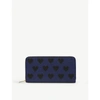 Loewe Hearts Zip Around Leather Wallet In Royal Blue/black
