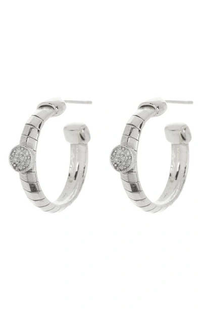 Meshmerise Diamond Hoop Earrings In White