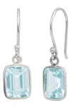 Savvy Cie Jewels Blue Topaz Drop Earrings In Silver/ Blue