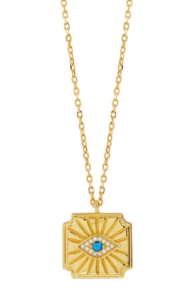 Savvy Cie Jewels Evil Eye Pendant Necklace In Gold