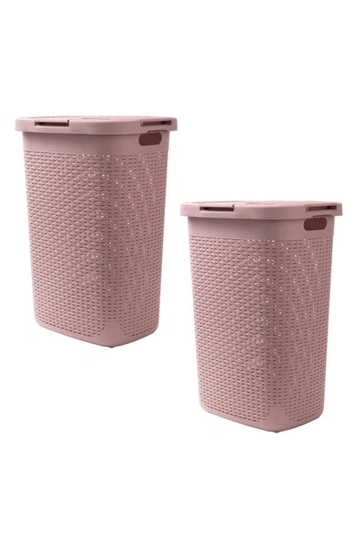 Mind Reader Pack Of 2 Laundry Hampers In Pink