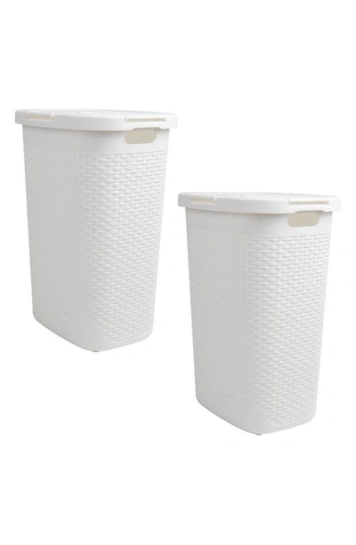 Mind Reader Pack Of 2 Laundry Hampers In White