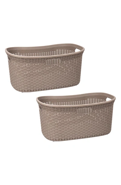 Mind Reader 2 Piece Laundry Basket Set In Tan