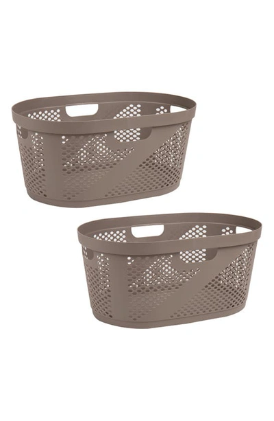 Mind Reader 2 Piece Laundry Basket Set In Brown