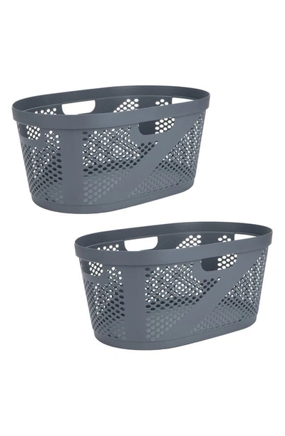 Mind Reader 2 Piece Laundry Basket Set In Gray