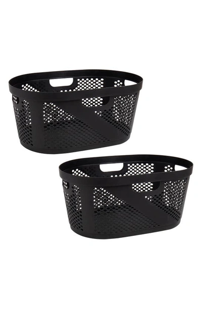 Mind Reader 2 Piece Laundry Basket Set In Black