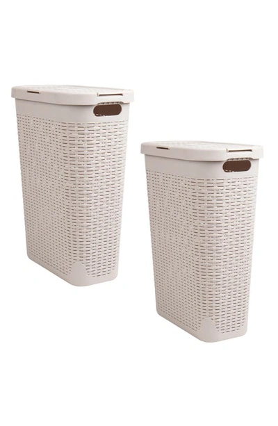 Mind Reader Pack Of 2 Laundry Hampers In Neutral