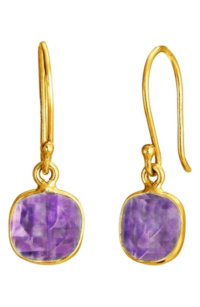 Savvy Cie Jewels Amethyst Drop Earrings In Purple