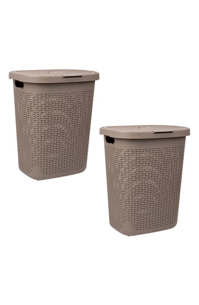 Mind Reader Pack Of 2 Laundry Hampers In Brown