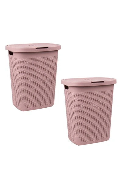 Mind Reader Pack Of 2 Laundry Hampers In Pink