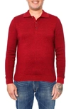 Vellapais Torreno Long Sleeve Polo In Red