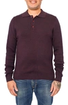 Vellapais Torreno Long Sleeve Polo In Purple