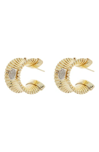 Meshmerise Diamond Hoop Earrings In Gold