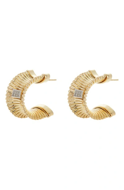 Meshmerise Diamond Hoop Earrings In Gold