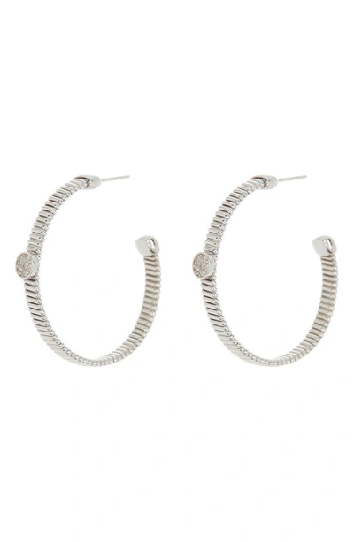 Meshmerise Diamond Hoop Earrings In Metallic