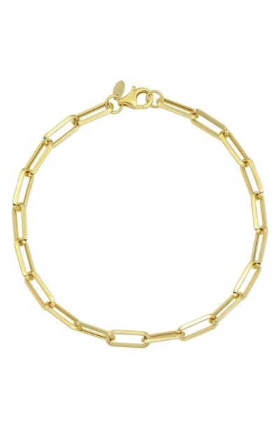 Candela Jewelry 10k Yellow Gold Paper Clip Chain Bracelet