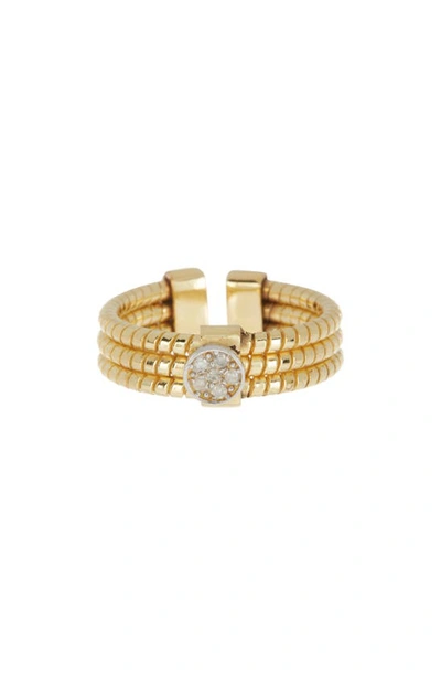 Meshmerise Textured Diamond Ring In Gold