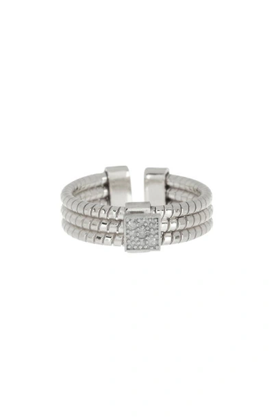Meshmerise Textured Diamond Ring In Metallic