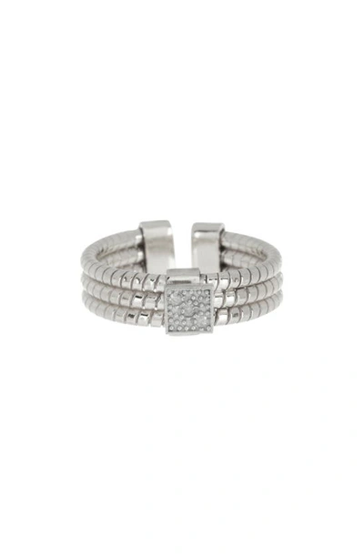 Meshmerise Textured Diamond Ring In White