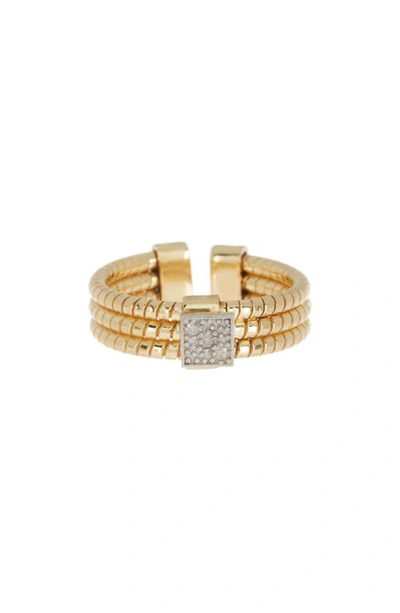Meshmerise Textured Diamond Ring In Gold