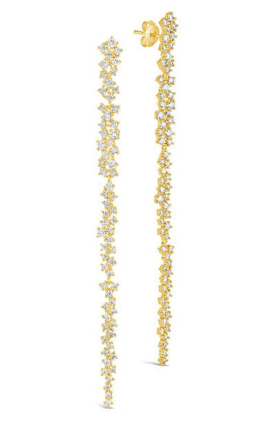 Sterling Forever Audrina Cubic Zirconia Linear Drop Earrings In Gold