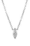 Badgley Mischka Marquise Lab Created Diamond Pendant Necklace In Silver