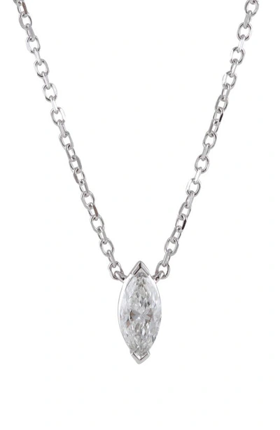 Badgley Mischka Marquise Lab Created Diamond Pendant Necklace In Silver