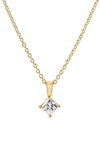 Badgley Mischka Princess Cut Lab Created Diamond Pendant Necklace In Yellow