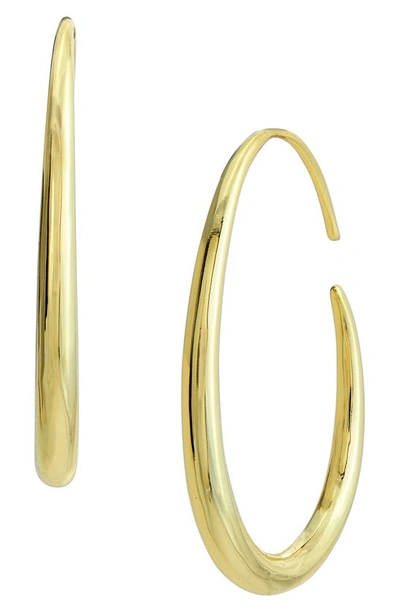 Savvy Cie Jewels Graduated Hoop Threader Earrings In Yellow