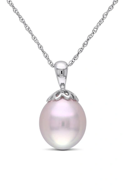 Delmar Pink Freshwater Pearl Pendant Necklace In Metallic