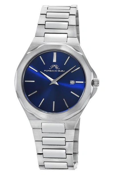 Porsamo Bleu Alexander Men's Slim Case Watch 1232aals In Blue / Mother Of Pearl