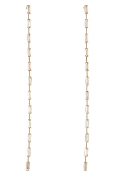 Tasha Baguette Cubic Zirconia Linear Drop Earrings In Gold