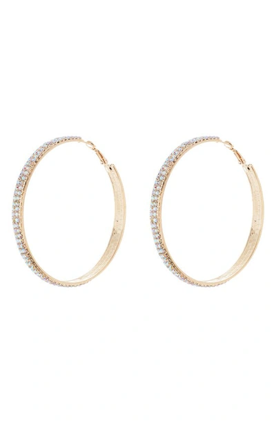 Tasha Pavé Crystal Hoop Earrings In Gold
