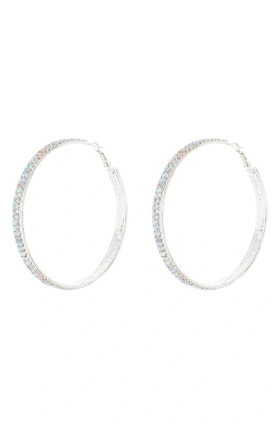 Tasha Pavé Crystal Hoop Earrings In Silver
